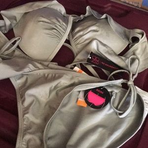 New swimsuit bikini silver medium